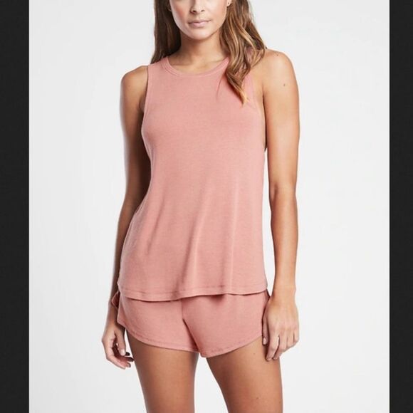 Athleta Well Rested Rib Sleep Tank NEW with tags Size Small Mauve Pink - Picture 1 of 15